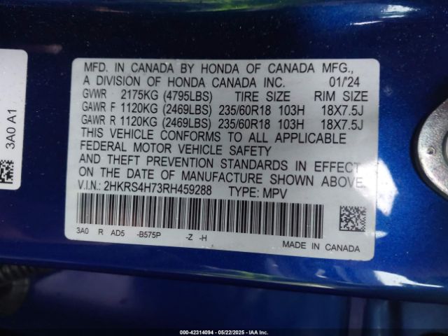2024 HONDA CR-V 2HKRS4H73RH459288 Photo 8