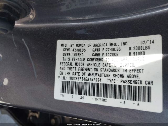 1HGCR2F34EA157954 Honda ACCORD LX