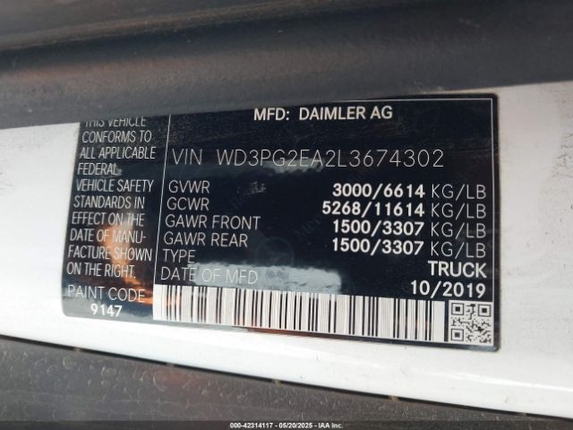 WD3PG2EA2L3674302 Mercedes-Benz Metris
