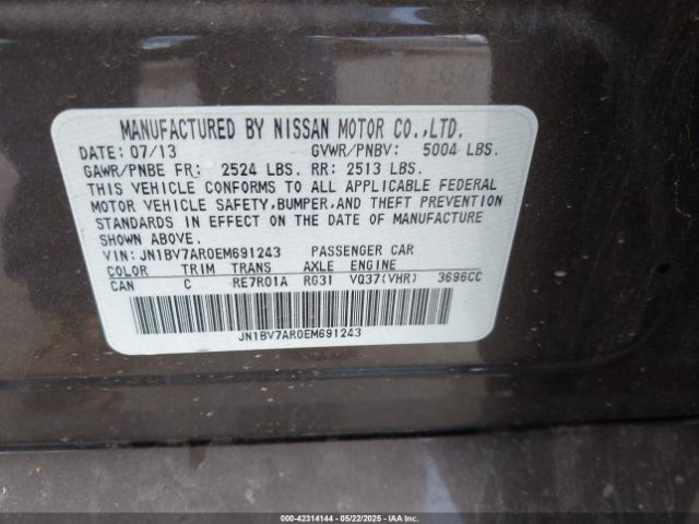 JN1BV7AR0EM691243 Infiniti Q50