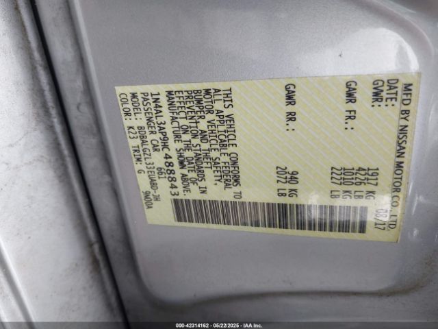1N4AL3AP9HC488843 Nissan Altima 2.5 S