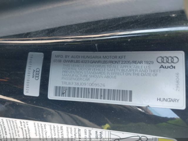 2009 AUDI TT TRUKF38J091009526 Photo 8