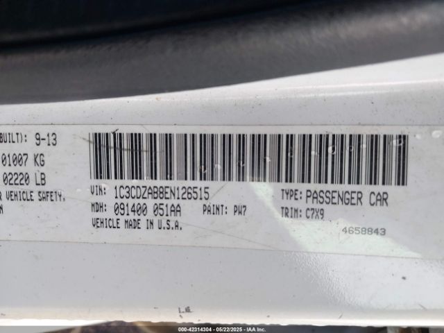 1C3CDZAB8EN126515 Dodge AVENGER SE