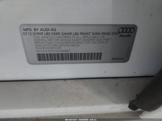 2013 AUDI S8 WAUD2AFD7DN008887 Photo 8