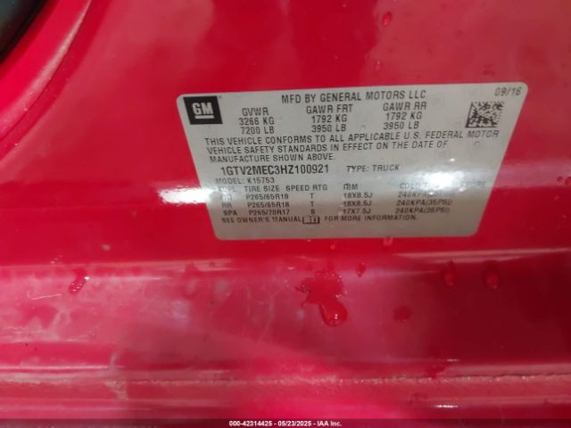 2017 GMC SIERRA 1500 1GTV2MEC3HZ100921 Photo 8