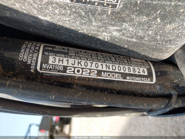 3H1JK0701ND008824 Honda Jk07e-2000001