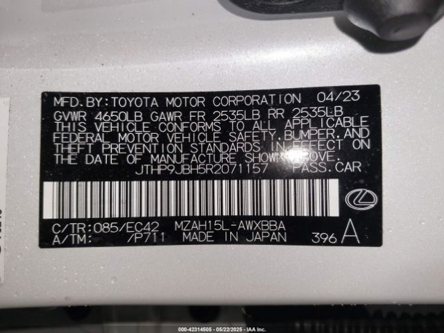 2024 LEXUS UX 250H JTHP9JBH5R2071157 Photo 8