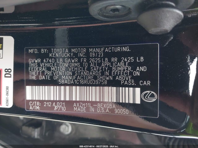 Lexus a25a-fxs, 3nm 2024 58ADA1C16RU039758 Image 9