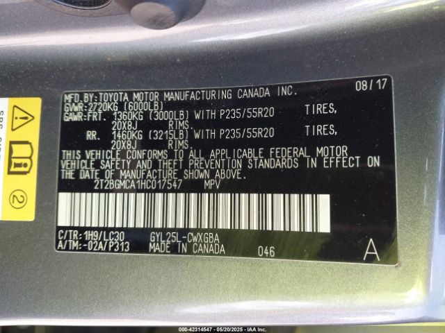 2T2BGMCA1HC017547 Lexus Rx 450h F Sport