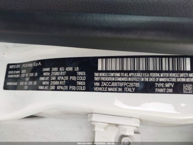 ZACCJBBT6FPC26785 Jeep Renegade Latitude