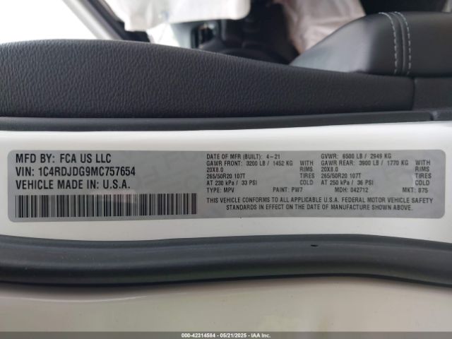 2021 DODGE DURANGO 1C4RDJDG9MC757654 Photo 8