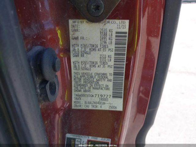 1N6AD0CU1GN719727 Nissan 2016