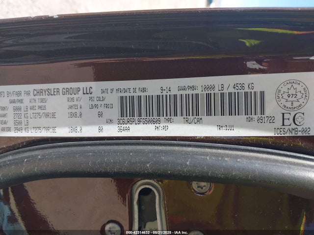 RAM 2500 2015 3C6UR5PL9FG500609 Image 9