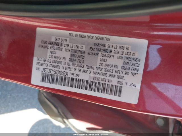 2016 MAZDA CX-9 JM3TCBCY5G0104504 Photo 8