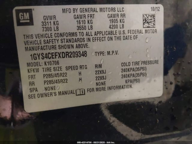 2013 CADILLAC ESCALADE 1GYS4CEFXDR209348 Photo 8