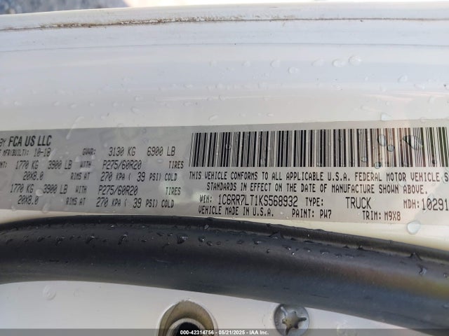 RAM 1500 2019 1C6RR7LT1KS568932 Image 9