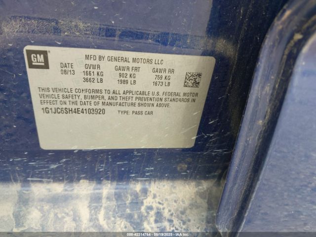 1G1JC6SH4E4103920 Chevrolet Sonic Lt Auto