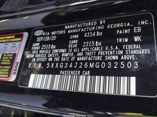 2021 KIA K5 5XXG34J26MG032503 Photo 8