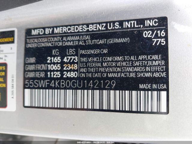 55SWF4KB0GU142129 Mercedes-Benz C 300 4matic/luxury 4matic/sport 4matic
