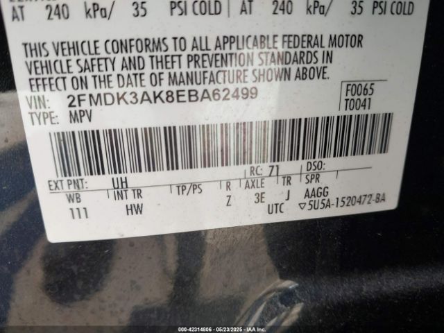 2FMDK3AK8EBA62499 Ford EDGE SPORT