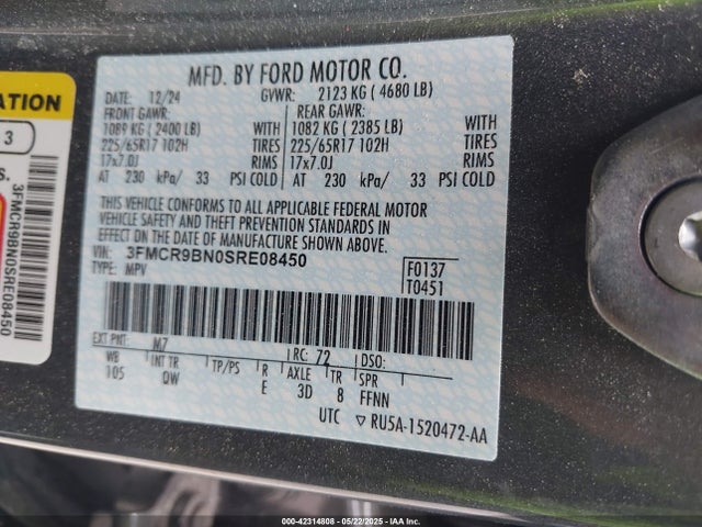 3FMCR9BN0SRE08450 Ford Bronco Sport Big Bend