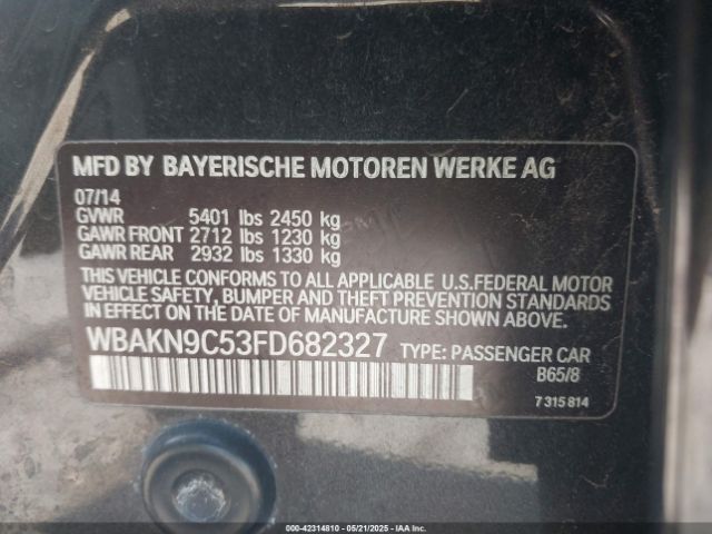 2015 BMW 550I WBAKN9C53FD682327 Photo 8