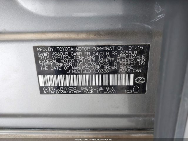 2015 LEXUS GS 350 JTHCE1BL0FA003381 Photo 8
