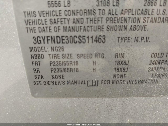 2012 CADILLAC SRX 3GYFNDE30CS511463 Photo 8
