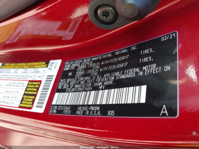 2021 TOYOTA SIENNA 5TDJSKFCXMS014664 Photo 8