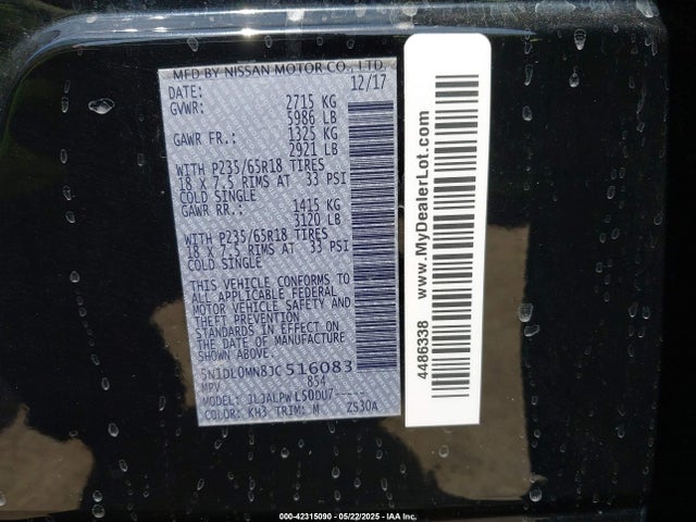 5N1DL0MN8JC516083 Infiniti QX60