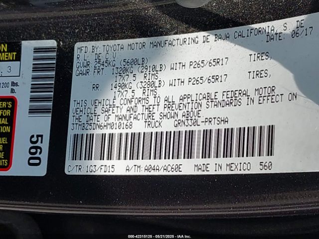 3TMBZ5DN6HM010168 Toyota Tacoma Trd Sport