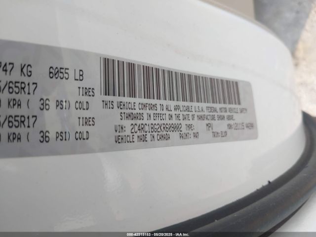 2C4RC1BG2KR609002 Chrysler Pacifica