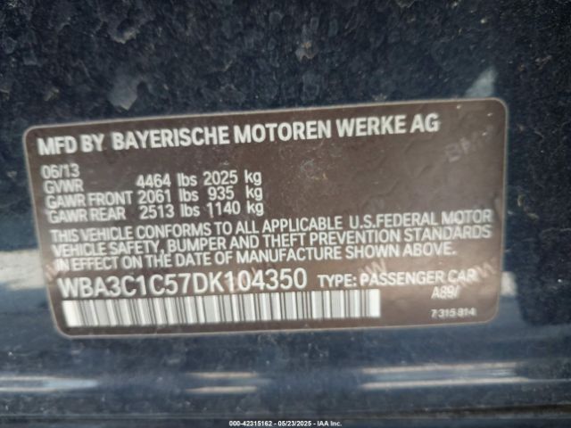 2013 BMW 328I WBA3C1C57DK104350 Photo 8