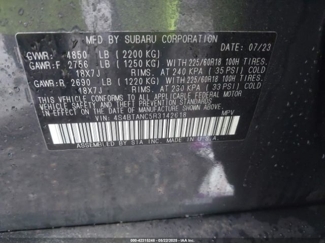 2024 SUBARU OUTBACK 4S4BTANC5R3142618 Photo 8