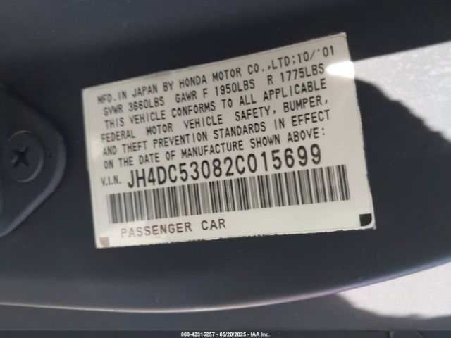 2002 ACURA RSX JH4DC53082C015699 Photo 8