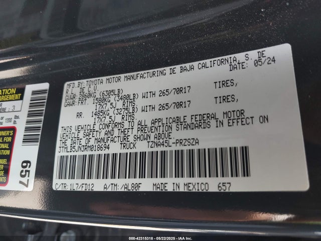 3TMLB5JN3RM018694 Toyota t24a-fts