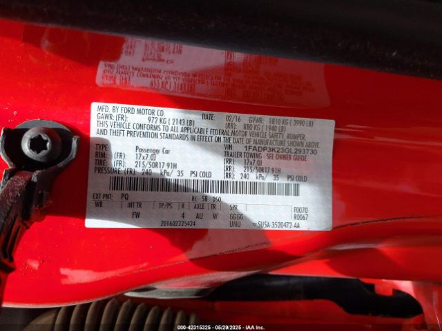 1FADP3K23GL293730 Ford FOCUS SE