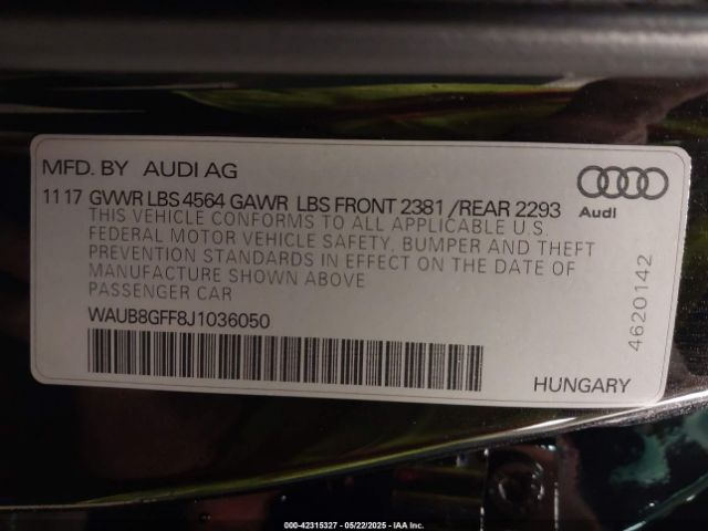 2018 AUDI A3 WAUB8GFF8J1036050 Photo 8