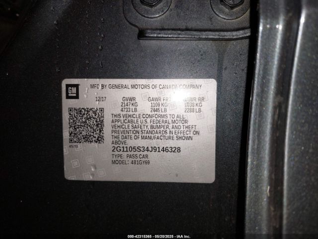 2G1105S34J9146328 Chevrolet lfx - spark ignited direct injection, vvt, e85 max, alum