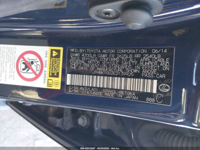 JTHBK1GG2E2139925 Lexus ES 350