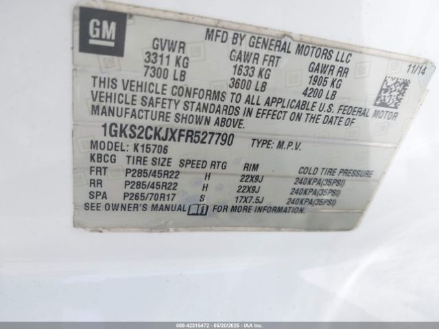 1GKS2CKJXFR527790 GMC YUKON DENALI
