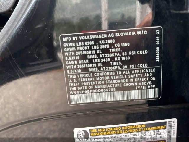 2013 VOLKSWAGEN TOUAREG WVGEP9BP8DD005795 Photo 8