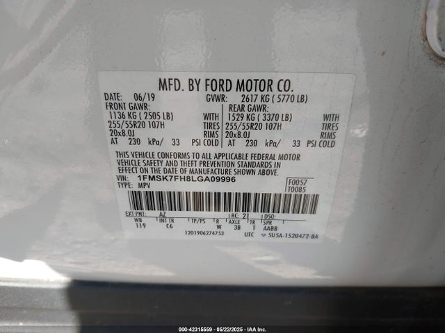 1FMSK7FH8LGA09996 Ford 2020