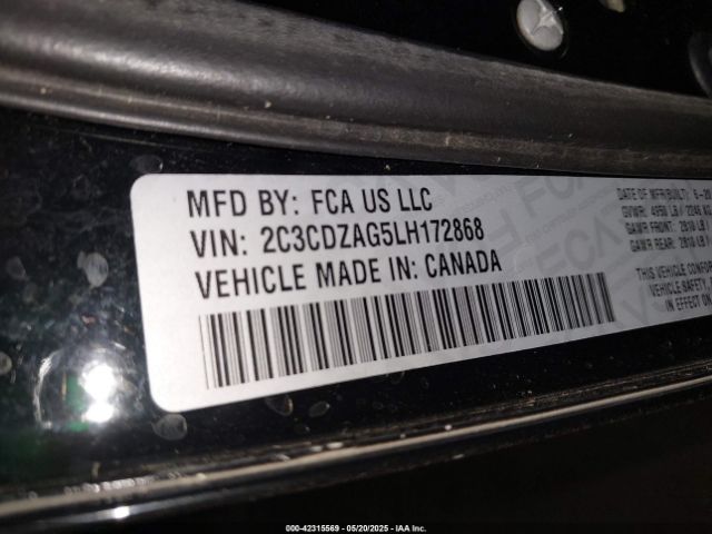 2C3CDZAG5LH172868 Dodge 2020