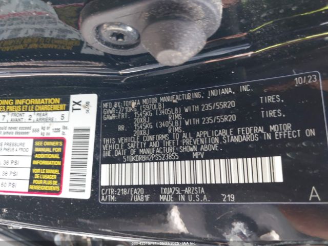 2023 TOYOTA HIGHLANDER 5TDKDRBH2PS523855 Photo 8