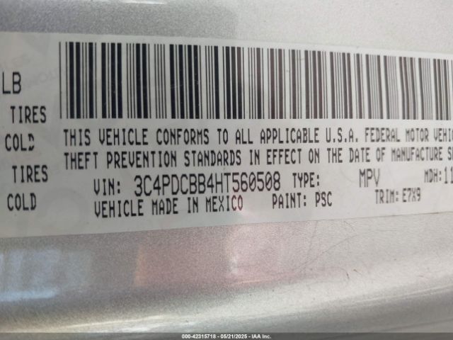 3C4PDCBB4HT560508 Dodge Journey Sxt
