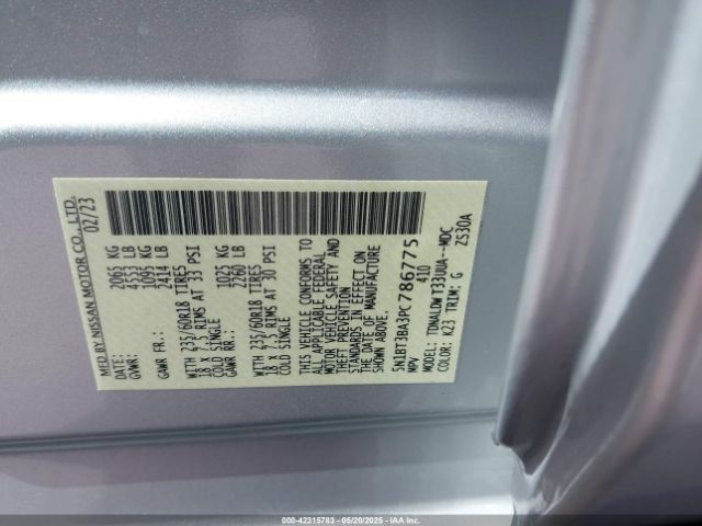 5N1BT3BA3PC786775 Nissan Rogue