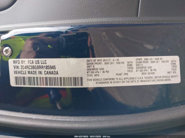 2024 CHRYSLER PACIFICA 2C4RC3BG8RR185945 Photo 8