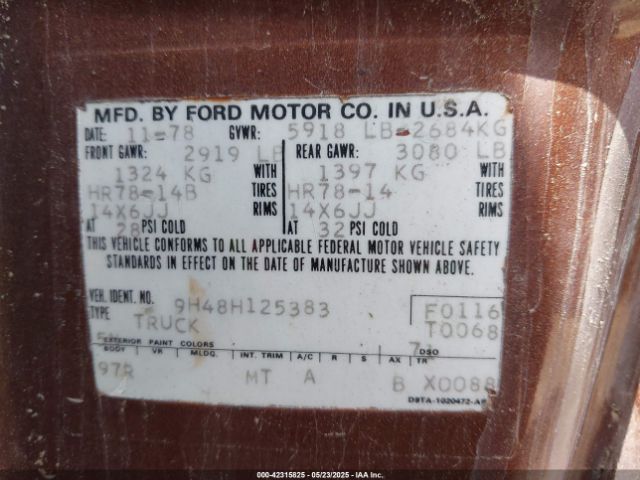 1979 FORD RANCHERO 9H48H125383 Photo 8