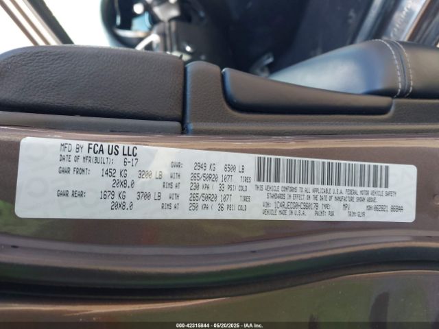 1C4RJECG0HC960178 Jeep Grand Cherokee Overland 4x2